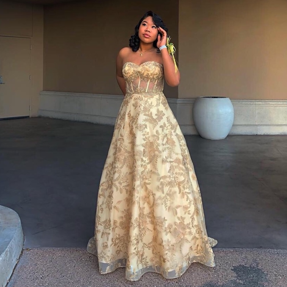 Sun-kissed Golden Gown Size 8